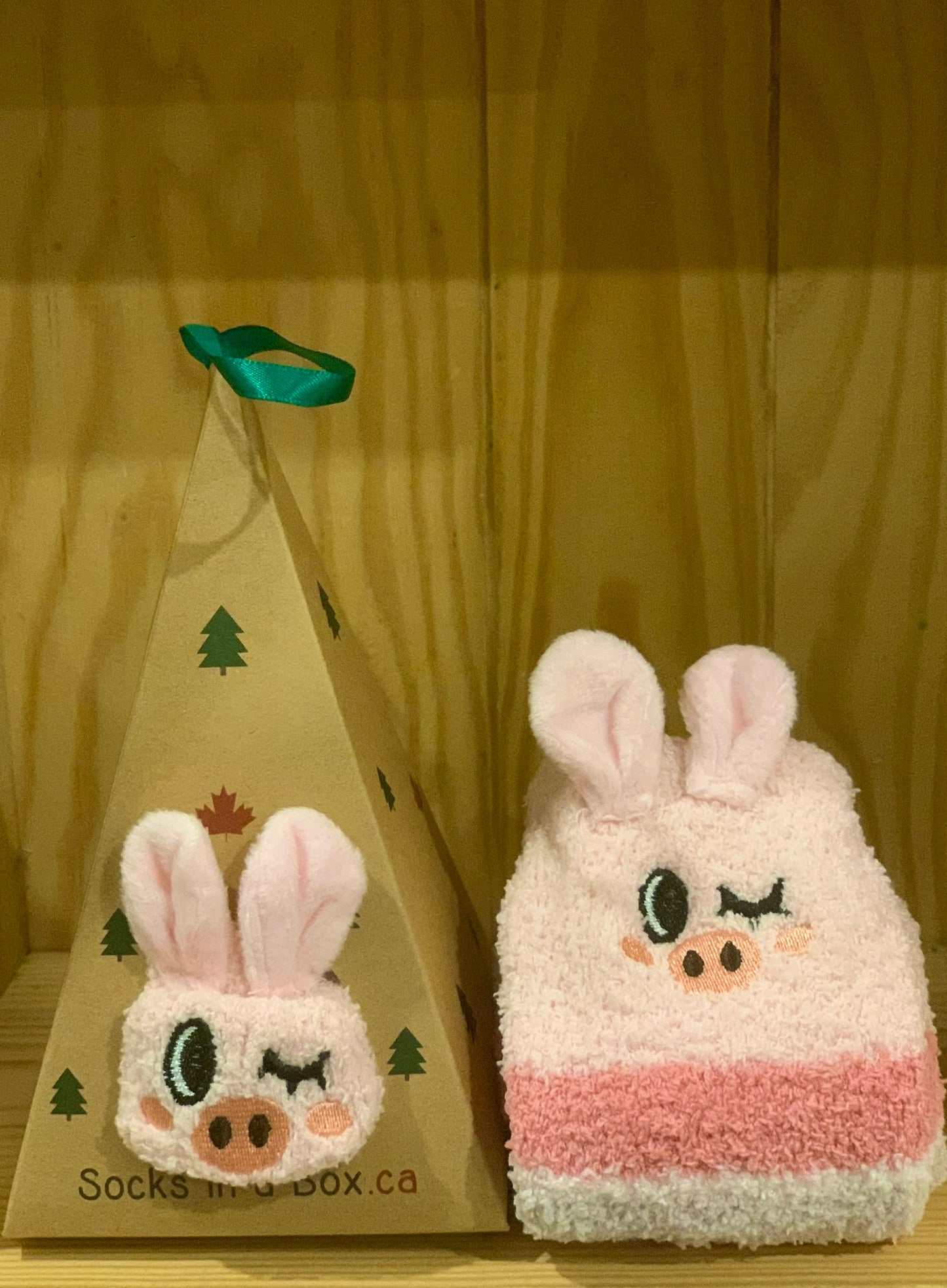 Pink Piggie Socks in a Box