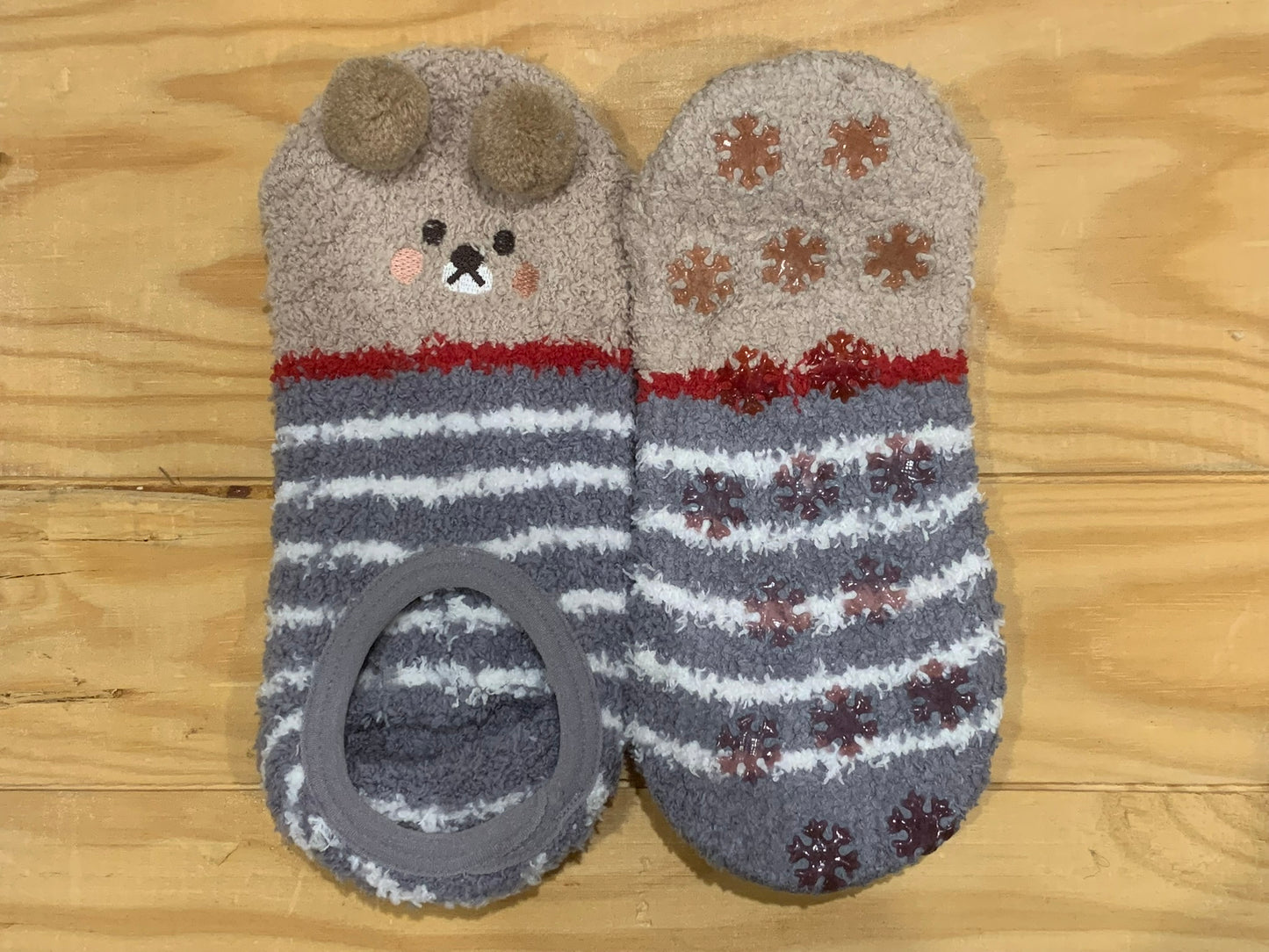 Red Bear Slipper Socks in a Box