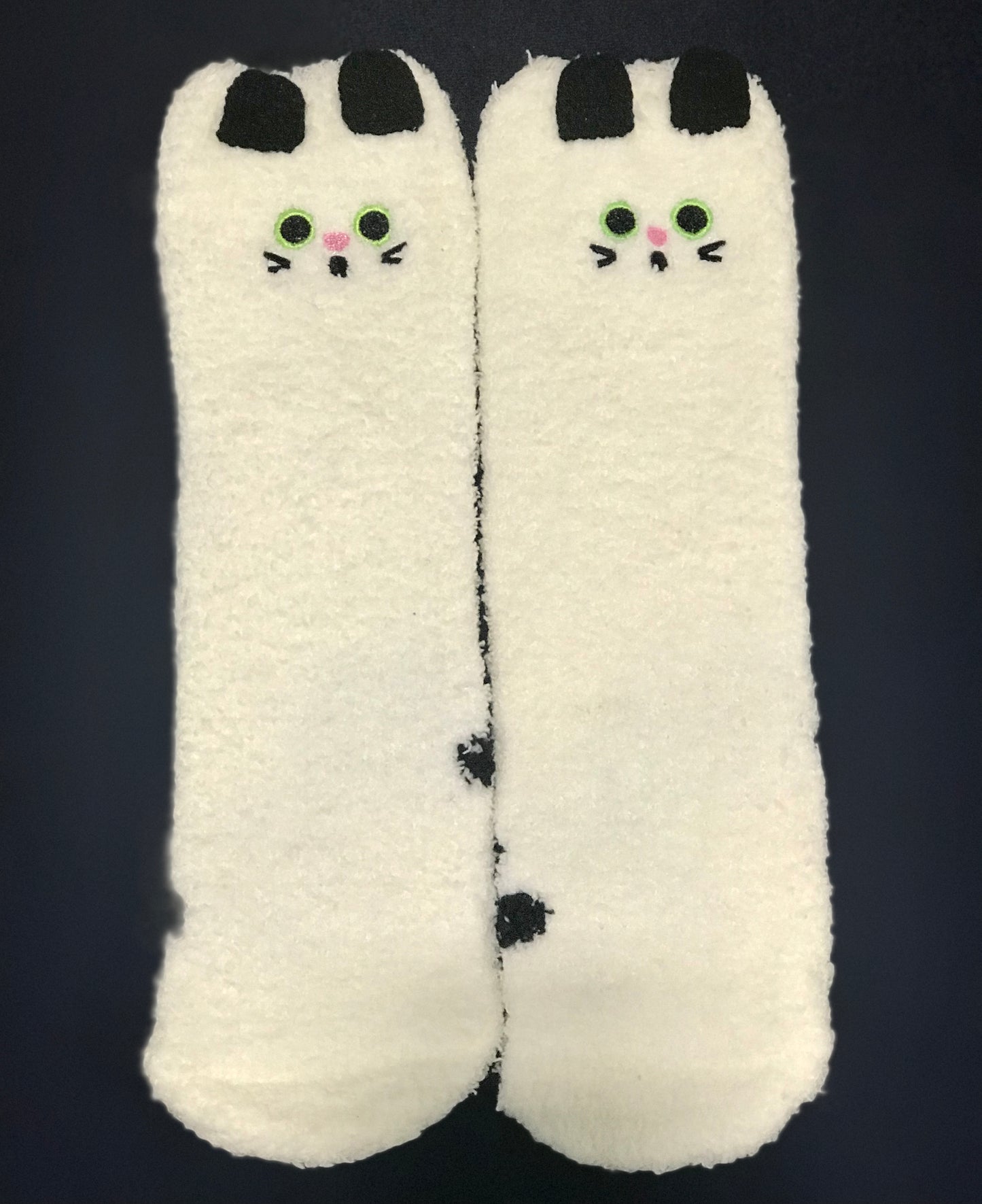 White Kitty Cat with paws Socks in a Box