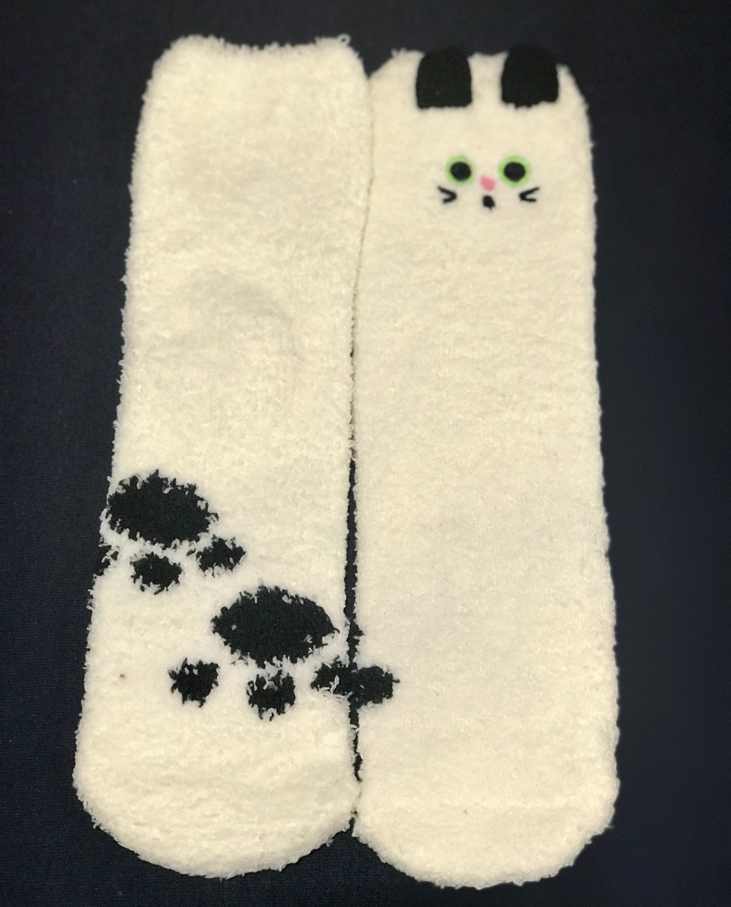 White Kitty Cat with paws Socks in a Box