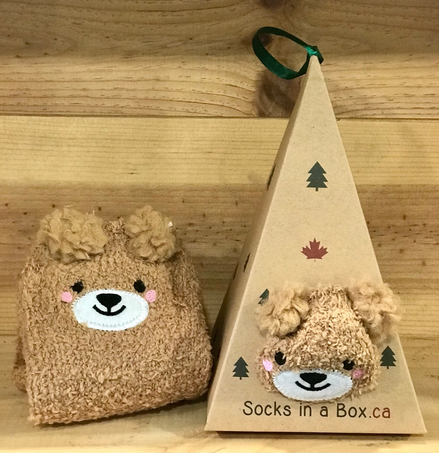 Fluffy Bear Socks in a Box