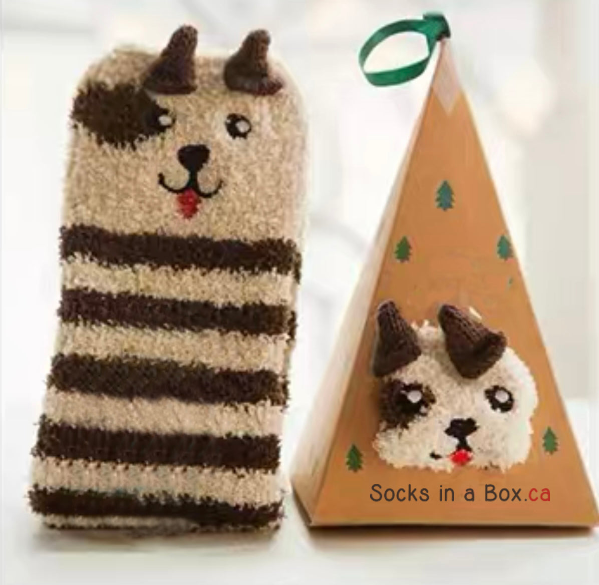 Brown Puppy Socks in a Box