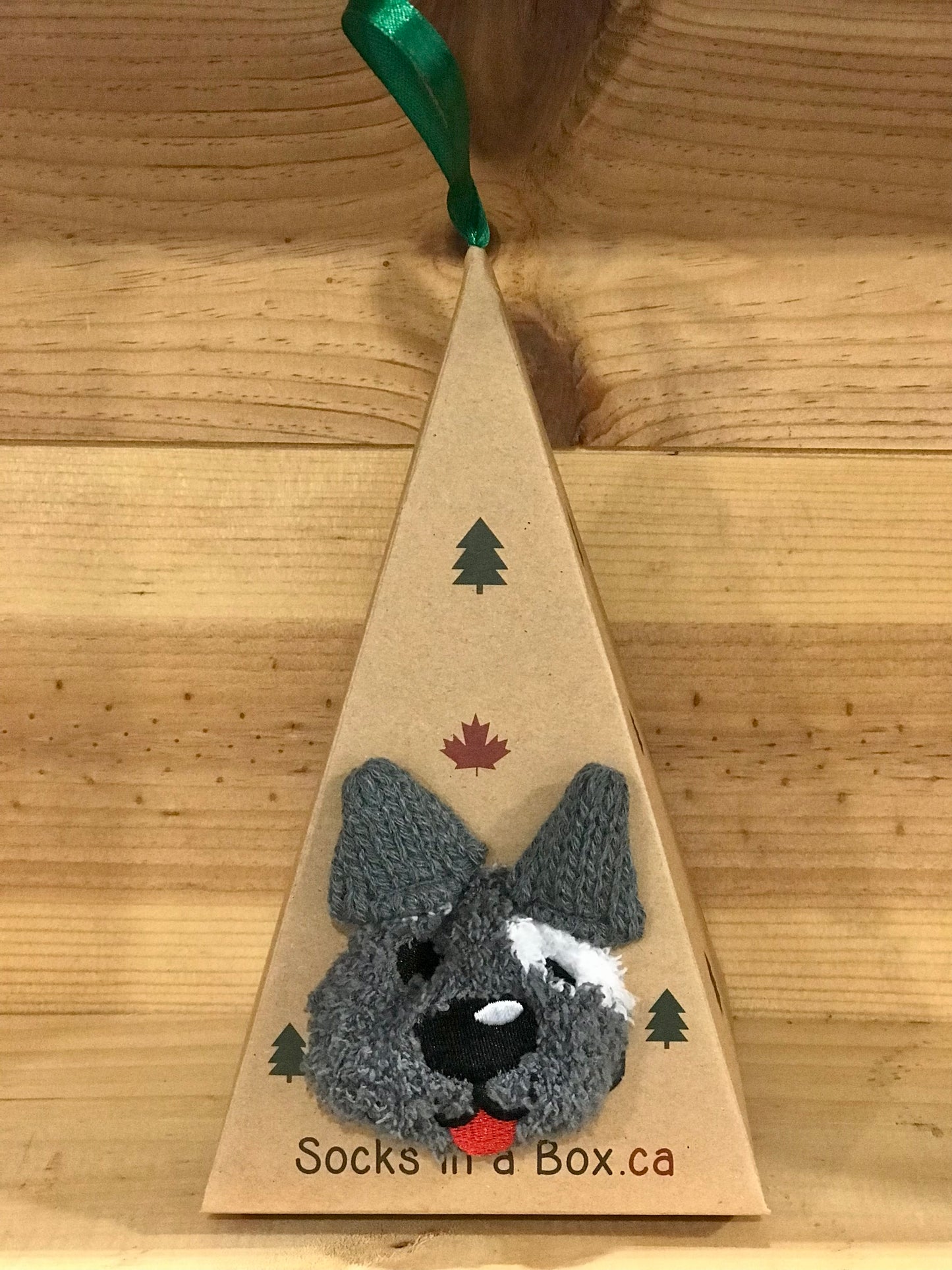 Grey Puppy Dog Socks in a Box