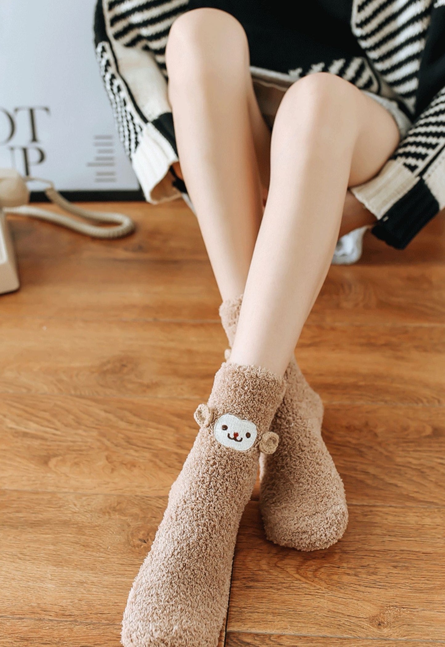 Brown Monkey Socks in a Box