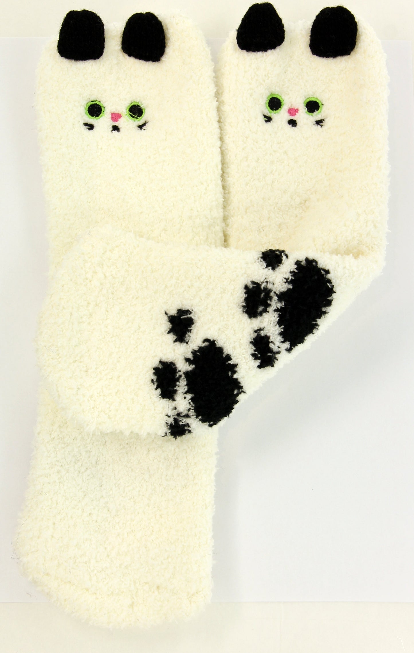 White Kitty Cat with paws Socks in a Box