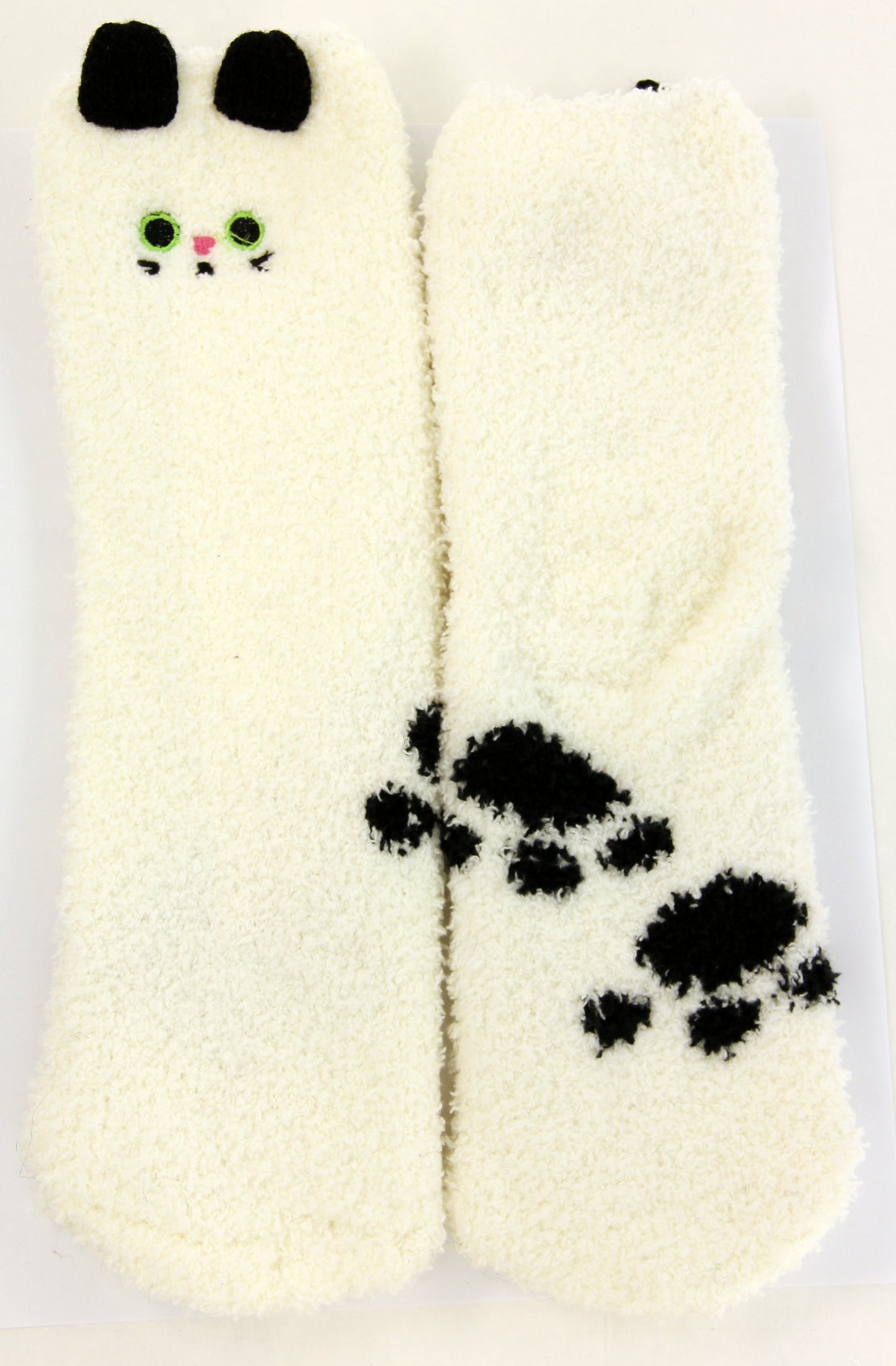 White Kitty Cat with paws Socks in a Box