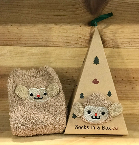 Brown Monkey Socks in a Box