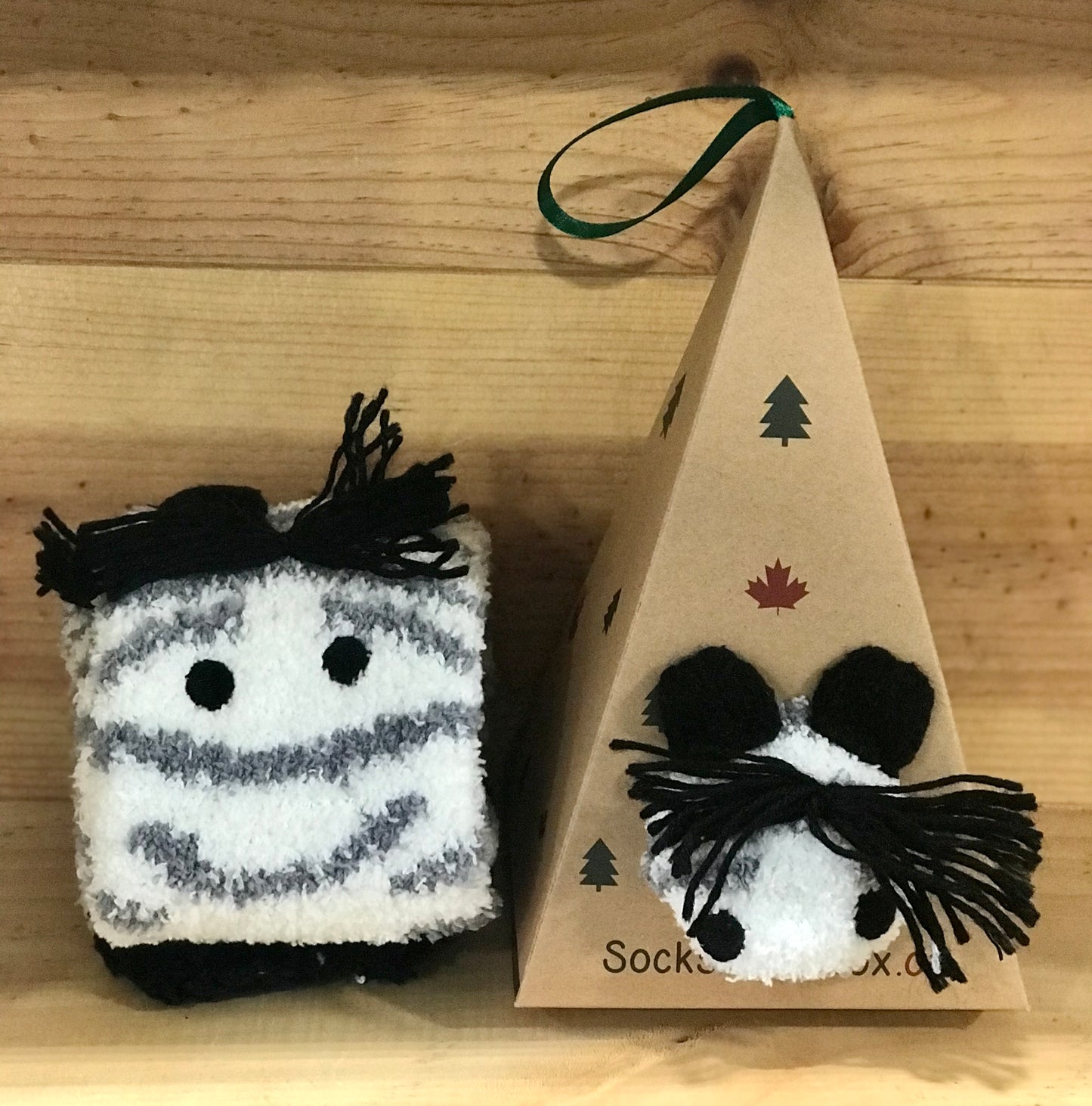 Zebra Socks in a Box