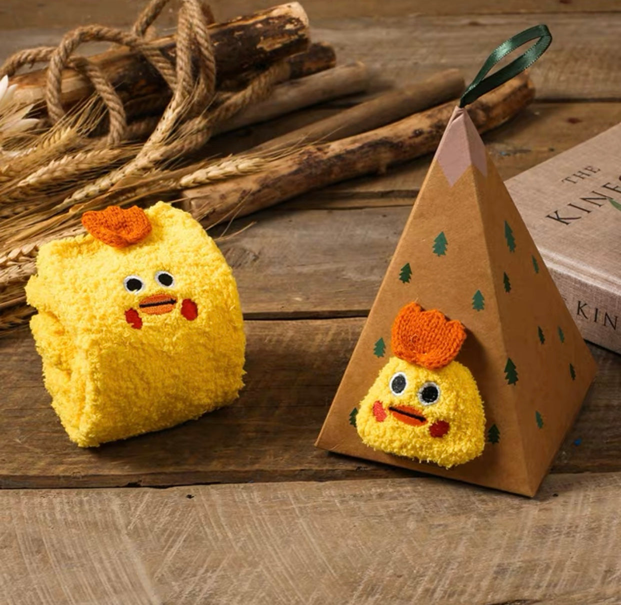 Yellow Chicken Socks in a Box