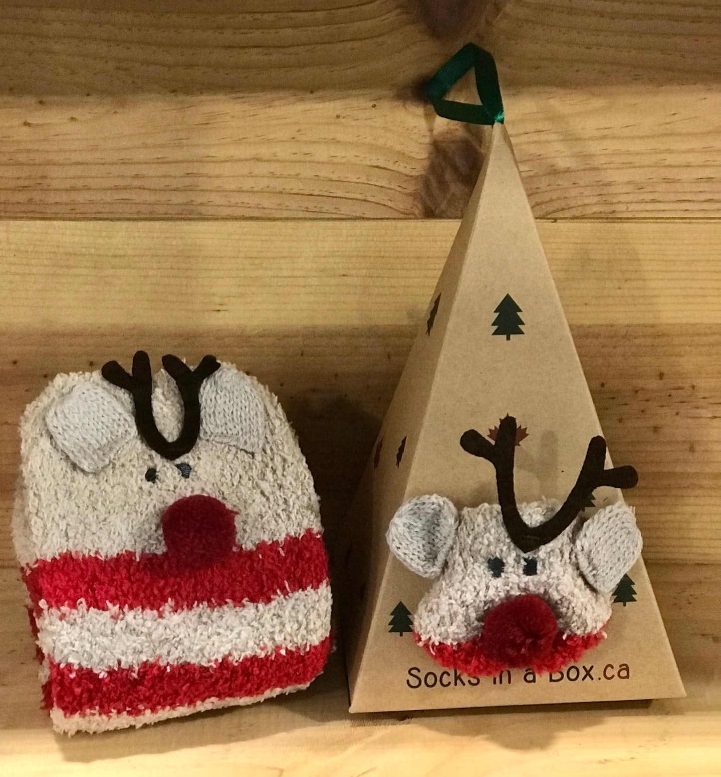 Reindeer Christmas Socks in a Box